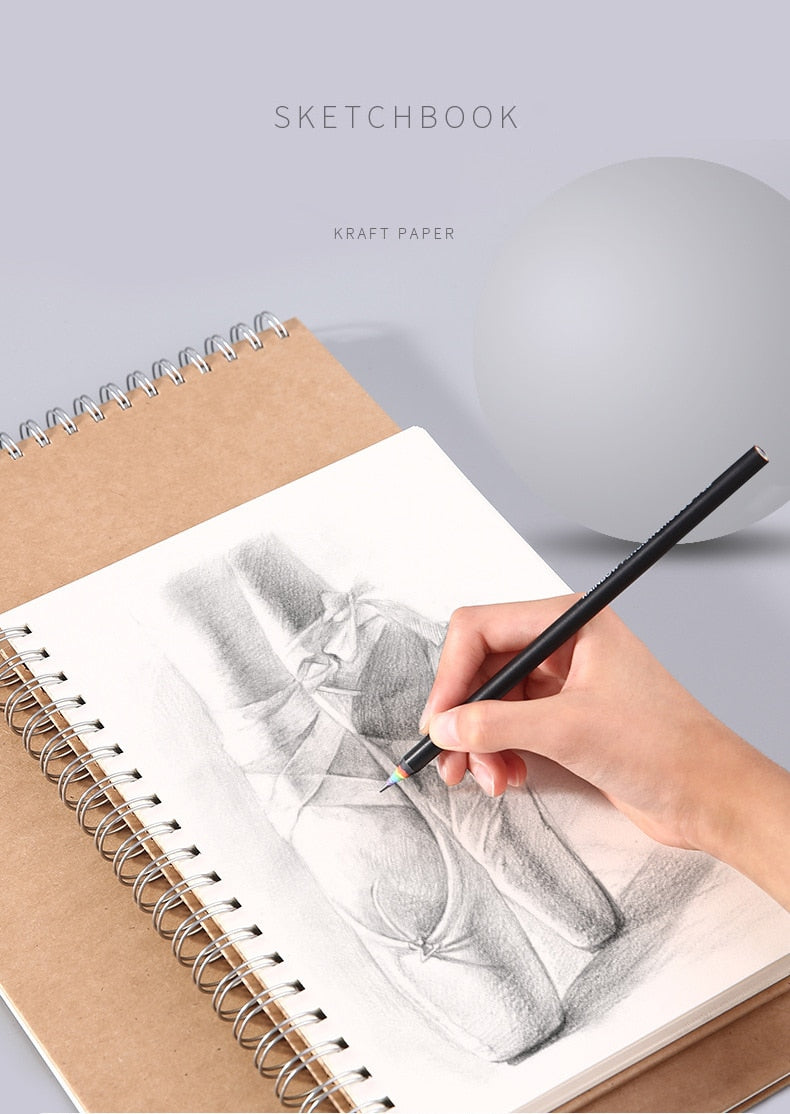 pYckd  'Sketch' A5 Kraft Spiral Sketchbook