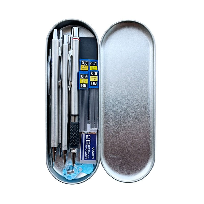Chuangdi Mechanical Pencils Set Includes Metal Automatic Mechanical  Pencils, HB Pencil Leads, Erasers with Storage Case 